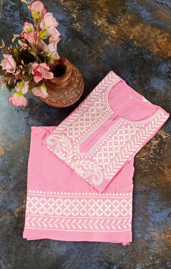 Rayon Embroidered Kurta with Plazo Set
