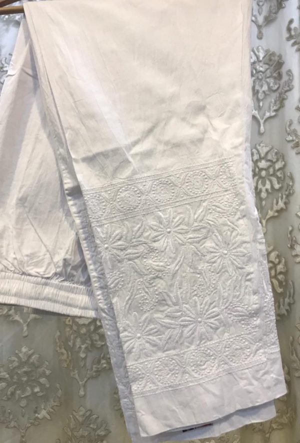 Lycra Stretchable Pant with Chikankari Work